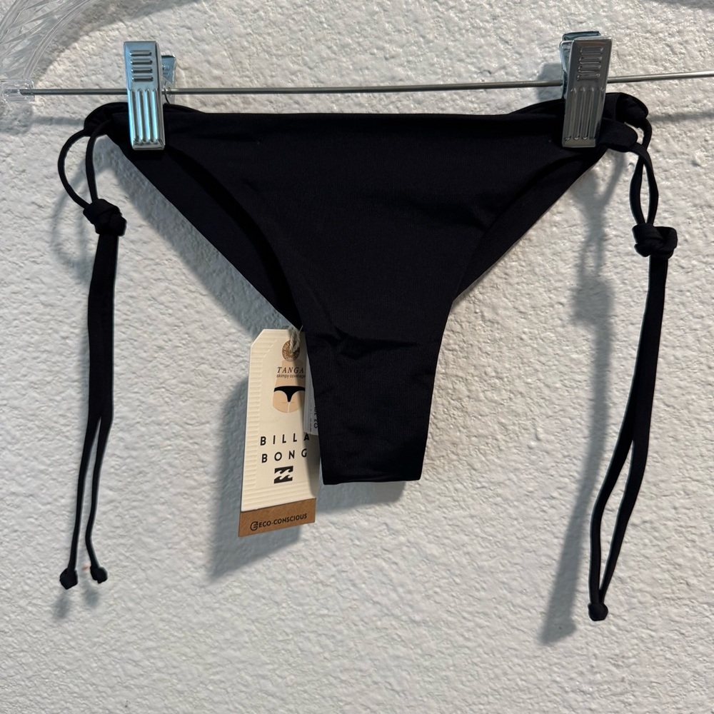 Billabong Sol Searcher Tie Side Tanga Black Bikini Bottom Small